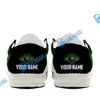 BlueJose Billiards 8 Heavenly Flame Green White Canvas Loafer Shoes