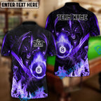 BlueJose Billiards Ball 8 Pool Hell Fire Dragon Personalized Name & Team Name Shirt (4 Colors)