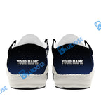 BlueJose Billiards Ball 8 Cross Eagle American Flag  White Canvas Loafer Shoes (4 Colors)