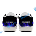 BlueJose Billiards Ball 8 And 9 Fire Skull Crack White Canvas Loafer Shoes (4 Colors)