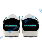 BlueJose Billiards Ball 8 Fire Broken Glass White Canvas Loafer Shoes (4 Colors)