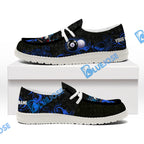 BlueJose Billiards 8 Ball Almighty American Eagle White Canvas Loafer Shoes (4 Colors)