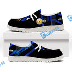 BlueJose Billiards Metalic Style White Canvas Loafer Shoes ( 4 Colors )