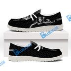 BlueJose Gray Billiards White Canvas Loafer Shoes