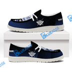 BlueJose Billiards Ball 8 Cross Eagle American Flag  White Canvas Loafer Shoes (4 Colors)