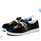 BlueJose Billiards 8 Ball Flame Luxury White Canvas Loafer Shoes (4 Colors)
