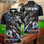 BlueJose Billiards 8 Ball USA Flag Ripped Claw Personalized Shirt