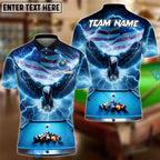 BlueJose Billiards Ball 8 Pool American Eagle Thunder Personalized Name & Team Name Shirt (4 Colors)