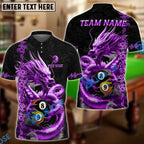 BlueJose Billiards 8 Ball 9 Ball Golden Dragon Yin And Yang Personalized Name Shirt (4 Colors)