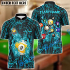 BlueJose Billiards Ball 9 Grunge Line Personalized Name, Team Name Shirt (6 Colors)
