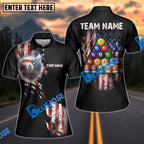 BlueJose Billiards USA Flag 8 Ball Stars And Stripes Style Personalized Shirt (2 Colors)
