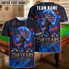 BlueJose Billiards Bigfoot American Flag 8 Ball Freedom Design Personalized Shirt