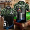 BlueJose Billiards Ball 8 American Flag Camo Personalized Name, Team Name Unisex Shirt ( 4 Colors )