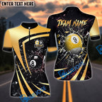 BlueJose Billiards 8 Ball & 9 Ball Metallic Break Glass Customized Name, Team Name 3D Shirt (6 Colors)