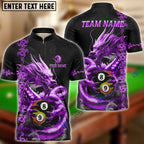 BlueJose Billiards 8 Ball 9 Ball Golden Dragon Yin And Yang Personalized Name Shirt (4 Colors)