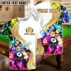 BlueJose Billiards Ball 8 Golden Smoke Pattern Personalized Shirt (2 Colors)