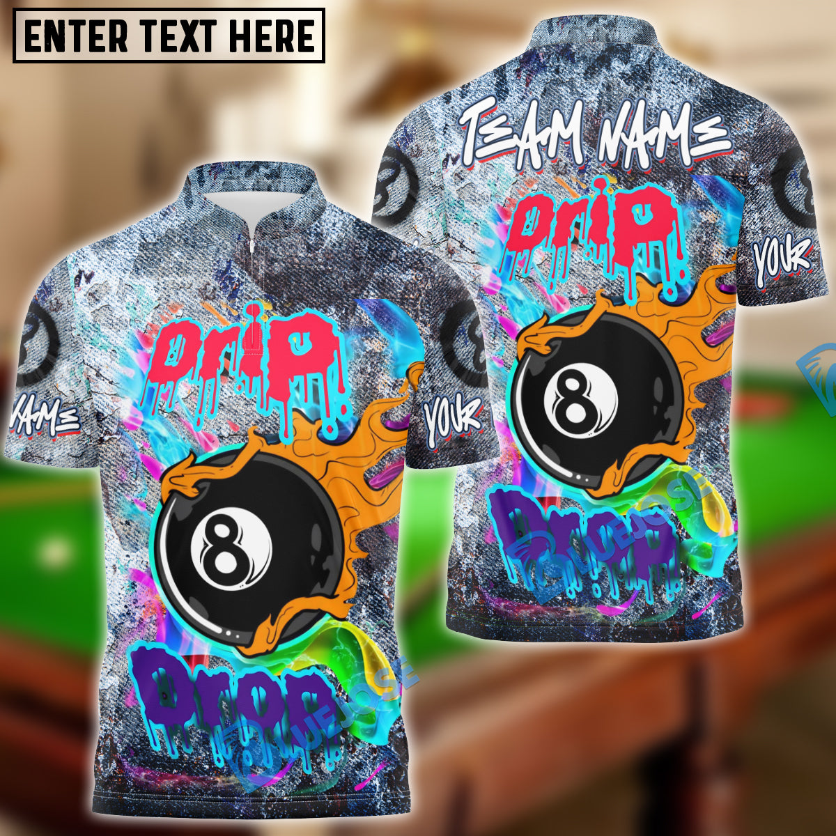 BlueJose Billiards Ball 8 Graffiti Jeans Style Personalized Shirt (2 Colors)