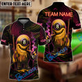 BlueJose Billiards 8 Ball Neon Monster Smoke Personalized Name, Team Name Unisex Shirt (4 Colors)