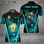 BlueJose Billiards Ball 9 Abstract Grunge Texture Personalized Name Shirt (6 Colors)