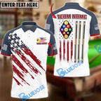 BlueJose Billiards Ball 9 US Flag Champion Pattern Personalized Name Shirt