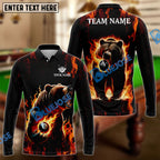 BlueJose Billiards Ball 8 & Ball 9 Flame Bear Personalized Name, Team Name 3D Shirt