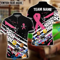 BlueJose Billiards Breast Cancer Awareness American Flag Customized Name 3D Shirts