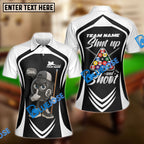 BlueJose Billiards 8-Ball Pool Shut Up and Shoot Ver Triangle Rack Personalized Name, Team Name Unisex Shirt (4 Colors)