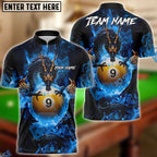 BlueJose Billiards Mystic Dragon Fire Ball 9 Customized Name, Team Name 3D Shirt (6 Colors)