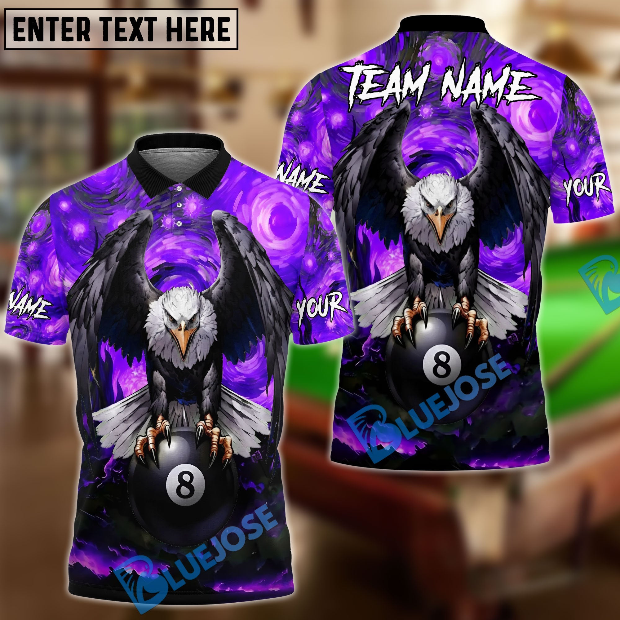 BlueJose Billiards Ball 8 Eagle of the Final Frame Customized Name, Team Name 3D Shirt (6 Colors)