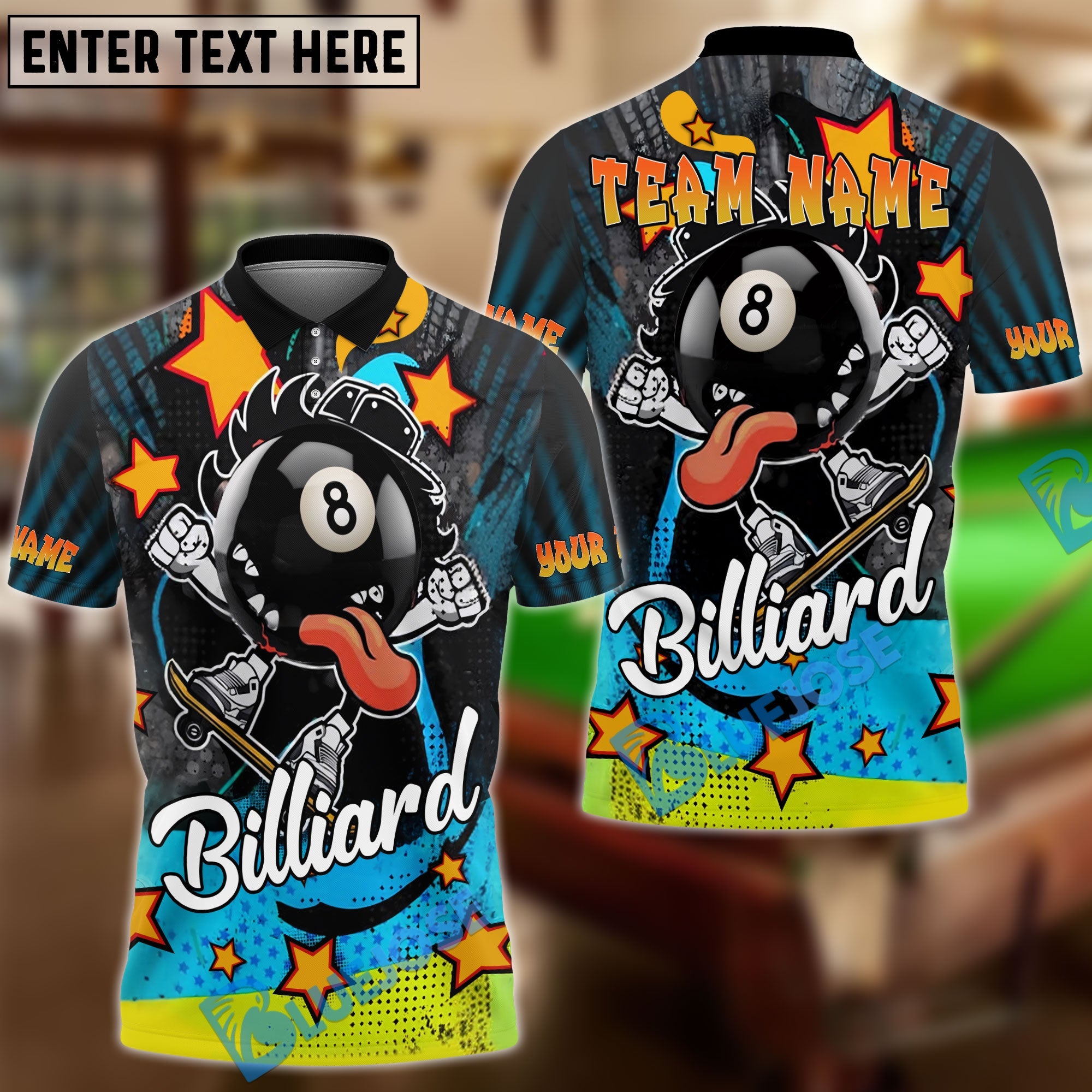 BlueJose Billiards Funny 8 Ball Pool Personalized Shirt