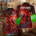 BlueJose Billiards 8-Ball Skull Lightning Customized Name, Team Name 3D Shirt (4 Colors)