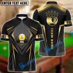 BlueJose Billiards Ball 9 Crowned Golden Line Pattern Personalized Shirt (4 Colors)