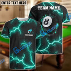 BlueJose Billiards Ball 8 The Power Of The God Of Thunder Personalized Name, Team Name Unisex Shirt (4 Colors)