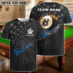BlueJose Billiards Ball 8 And 9 Fire Black US Flag Personalized Shirt (2 Colors)