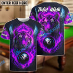 BlueJose Billiards 8 Ball Wings Fiery Tiger Personalized Name, Team Name Unisex Shirt (4 Colors)