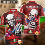 BlueJose Billiards Ball 8 Skull Lightning Personalized Name & Team Name Shirt (4 Colors)