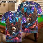 BlueJose Billiards Eagle Patriot Power US Flag 8 Ball Personalized Shirt