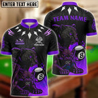 BlueJose Billiards 8-Ball Panther Design Personalized Name Shirt (4 Colors)