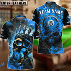 BlueJose Billiards Ball 8 Inferno Skull King Personalized Name Shirt For Kids (4 Colors)