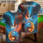 BlueJose Billiards Ball 8 & 9 Water Dragon VS Fire Dragon Personalized Shirt