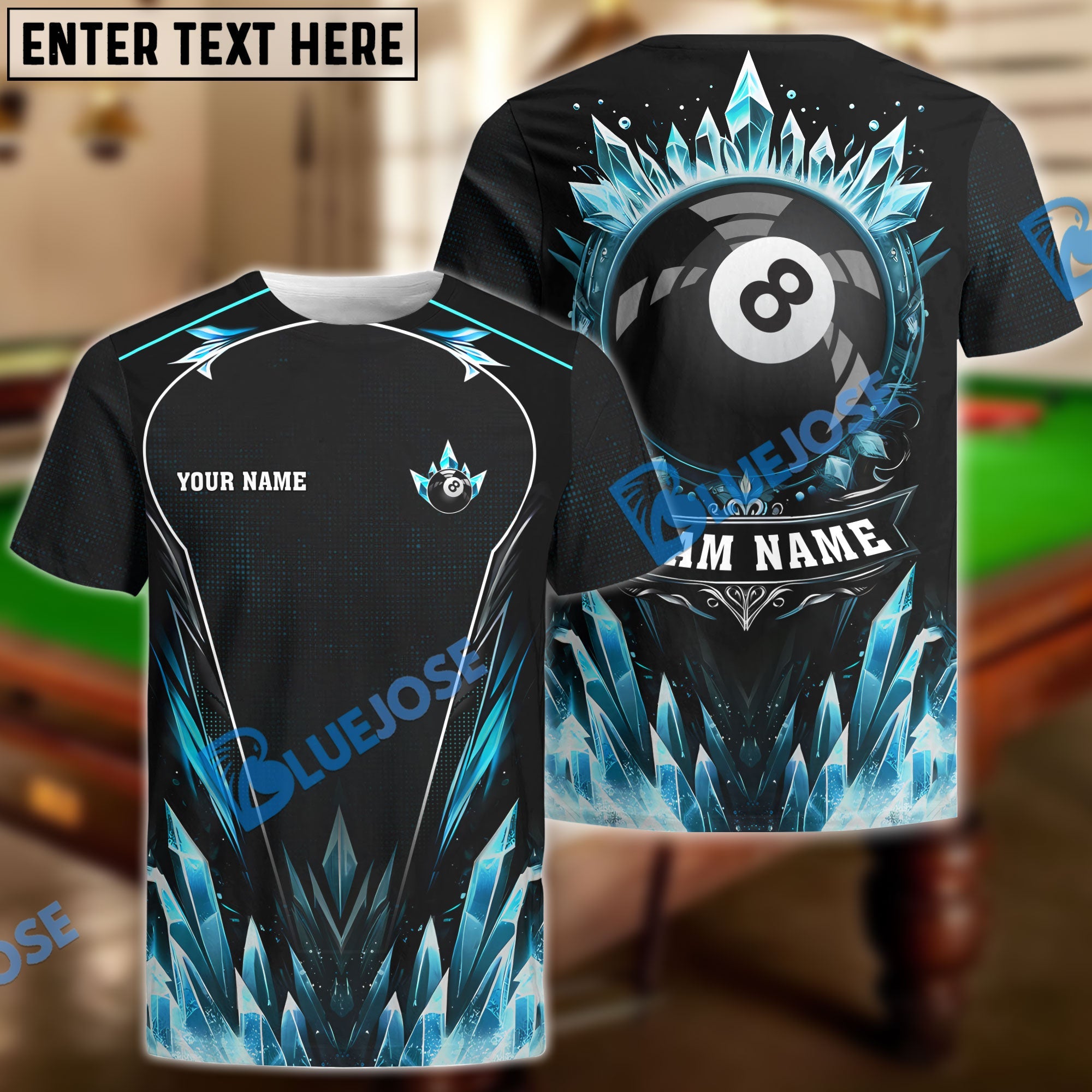 BlueJose Billiards Ball 8 Eternal Ice Personalized Shirt (4 Colors)