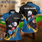 BlueJose Billiards 8-Ball Colorful Pool Balls Motion Graphic Customized Name, Team Name 3D Shirt (4 Colors)