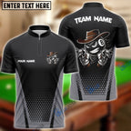 BlueJose Billiards Ball 8 Funny Cowboy Gunslinger Character Customized Name, Team Name 3D Shirt (6 Colors)