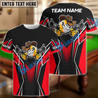 BlueJose Billiards 9 Ball Cowboy Gunny Premium Personalized Name, Team Name Unisex Shirt (4 Colors)