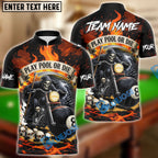 BlueJose Billiards 8 Ball Play Pool or Die Personalized Name, Team Name Unisex Shirt (4 Colors)