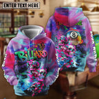 BlueJoses Billiards Ball 8 Skull Neon Graffiti Customized Name, Team Name 3D Shirt