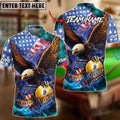 BlueJose Billiards 9 Ball American Eagle Flag Lightning Shield Personalized Shirt