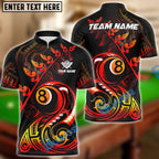 BlueJose Billiards Ball 8 Tribal Leaf Personalized Name, Team Name Unisex Shirt (4 Colors)