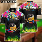 BlueJose Billiards 8 Ball & 9 Ball Yinyang Cue Paint Splash Personalized Shirt