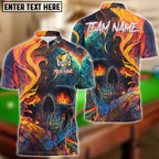 BlueJose Billiards Ball 8 And 9 Flaming Skull Abstract Personalized Shirt (2 Colors)